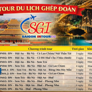 Lịch Khởi Hành Tour Di Sản Miền Trung - Ghép Đoàn Hằng Ngày
