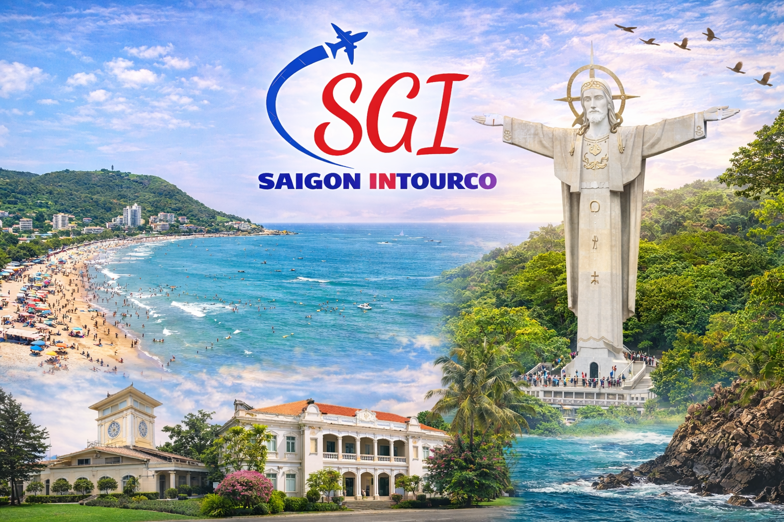 Tour Vũng Tàu - Bãi Sau - Đền Cá Ông - Tượng Chúa Giêsu 1 Ngày (Ghép Đoàn)