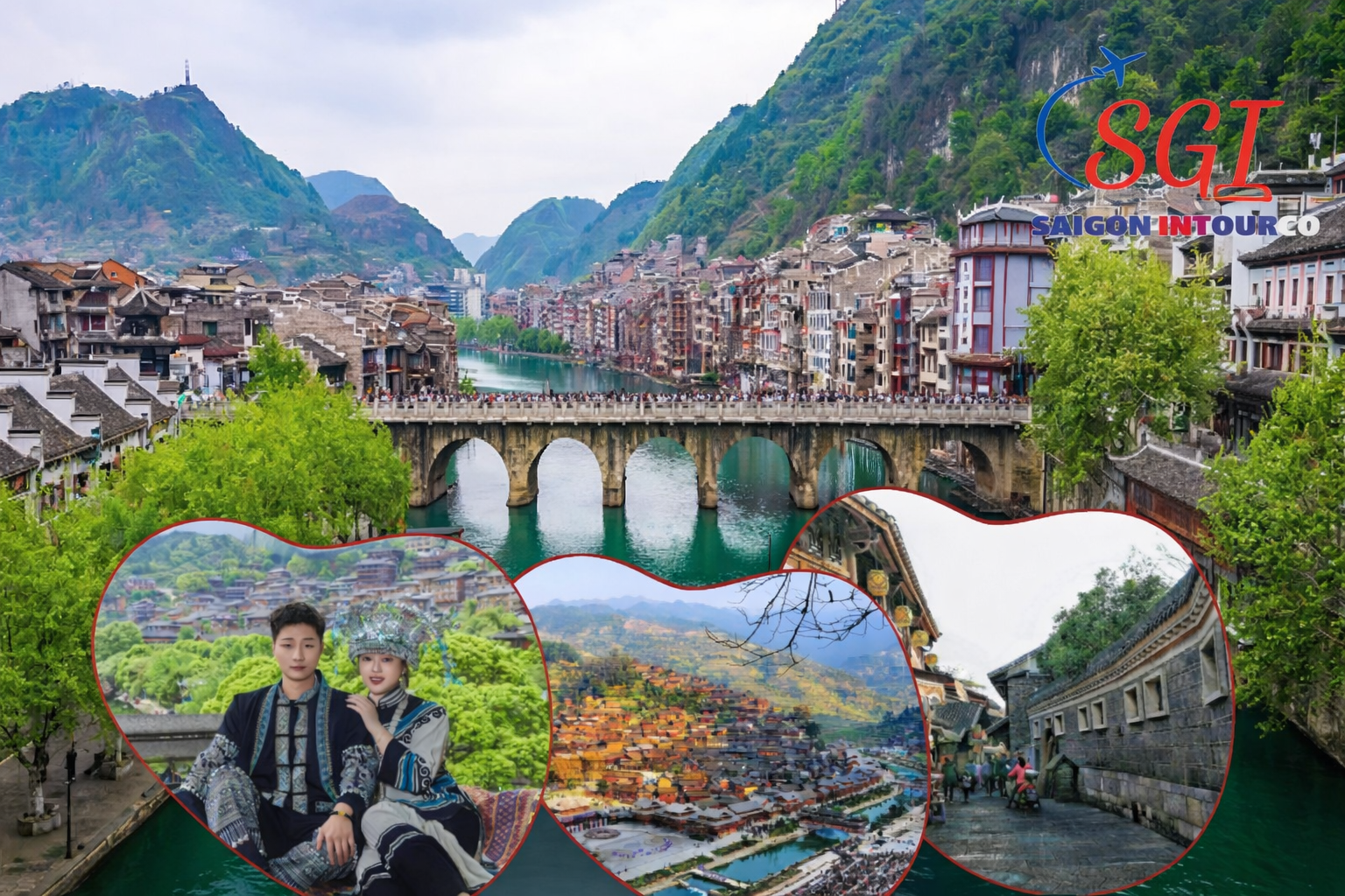 Tour Trung Quốc: Quý Châu - Tây Giang - Tiểu Thất Khổng - Cổ Trấn Hạ Ty 5N4Đ